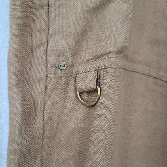 Jones New York Tan Linen Togle Closure Capri / Bremuda Women's Plus Size 16 - Picture 3 of 12